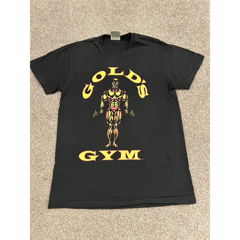 Gold's Gym T-Shirt Mens Small Black Excellent Comfort Colors Graphic Tee